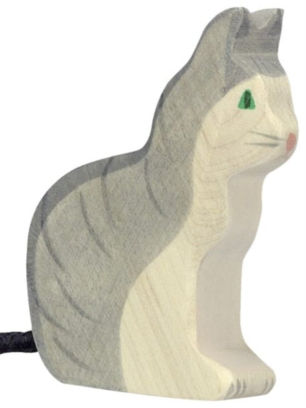 NWT Holztiger Wooden Toys Large Grey Cat Sitting